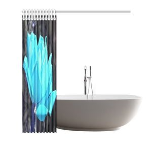 Shower Curtain, Cool Ice Blue Double Knockout Rose
