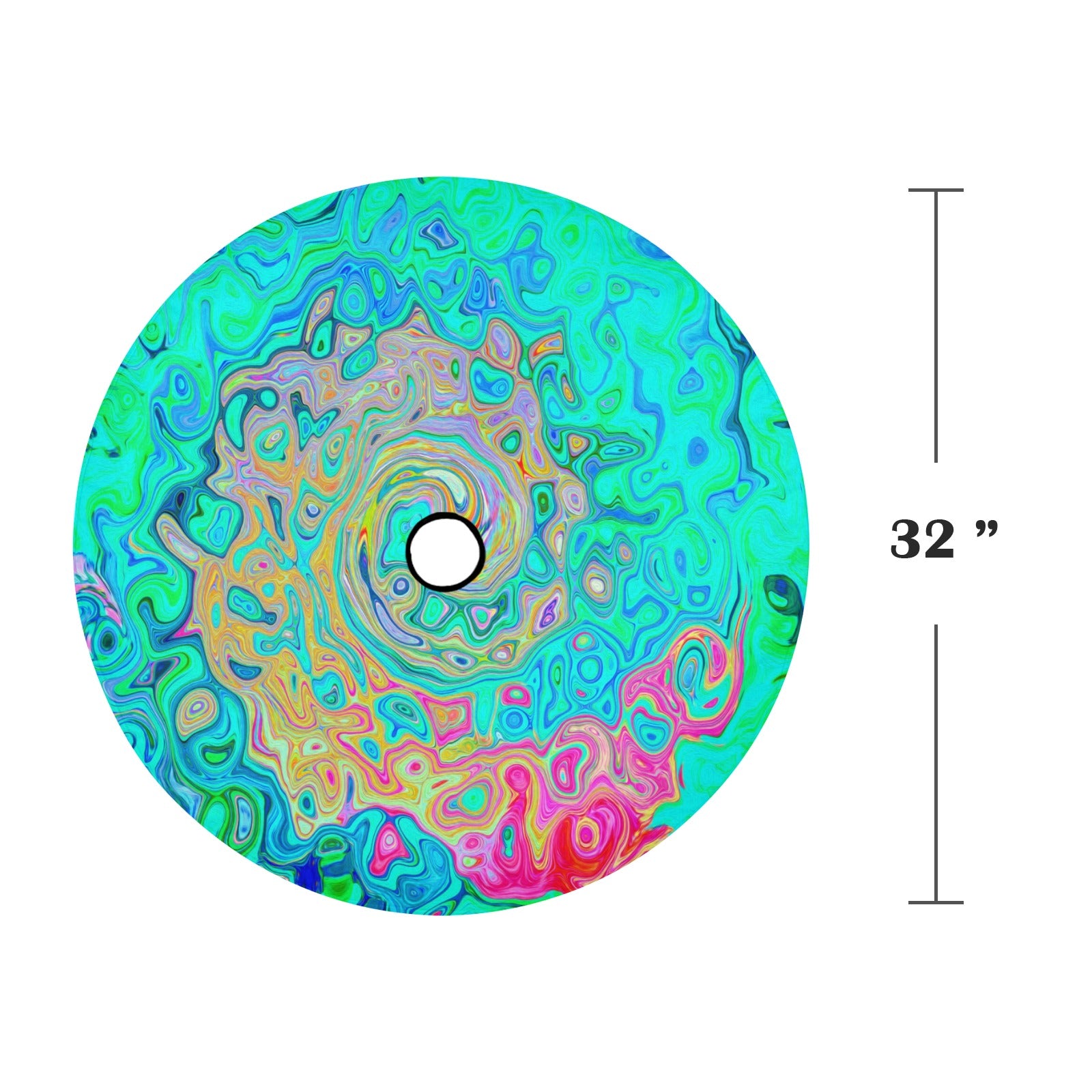 Spare Tire Cover with Backup Camera Hole - Groovy Abstract Retro Rainbow Liquid Swirl - Medium
