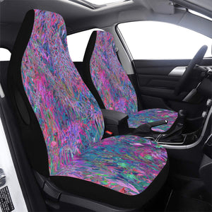 Car Seat Covers, Abstract Psychedelic Rainbow Colors Foliage Garden