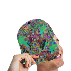 Snapback Hats, Psychedelic Abstract Groovy Purple Sedum