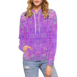 Hoodies for Women, Hot Pink and Purple Abstract Branch Pattern