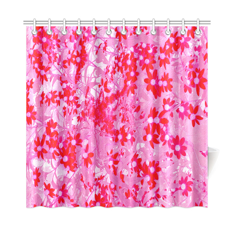 Shower Curtains, Pretty Red Flowers