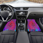 Car Floor Mats, Trippy Red and Purple Abstract Retro Liquid Swirl - Front Set of 2