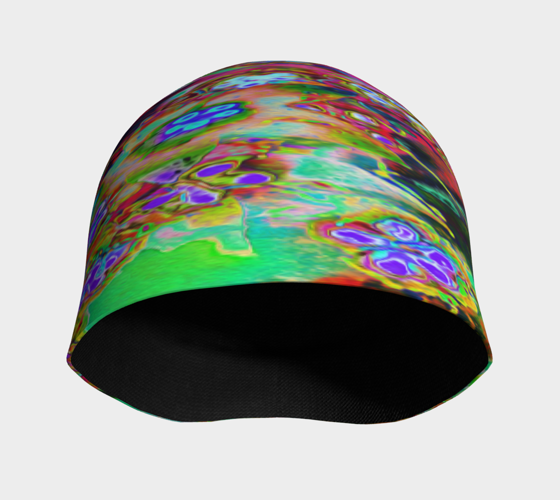 Beanie Hats for Women, Psychedelic Abstract Groovy Purple Sedum