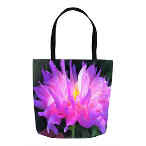 Tote Bag, Tote Bags for Women, Stunning Pink and Purple Cactus Dahlia