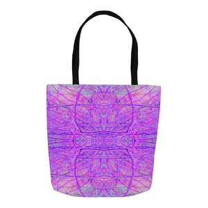 Tote Bags, Hot Pink and Purple Abstract Branch Pattern