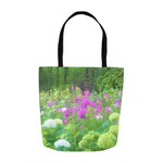 Tote Bags, Annabella Hydrangeas and Purple Garden Landscape
