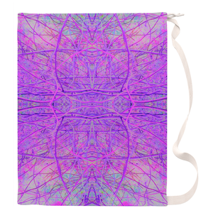 Large Laundry Bag, Hot Pink and Purple Abstract Branch Pattern