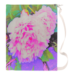 Large Laundry Bag, Electric Pink Peonies in the Colorful Garden