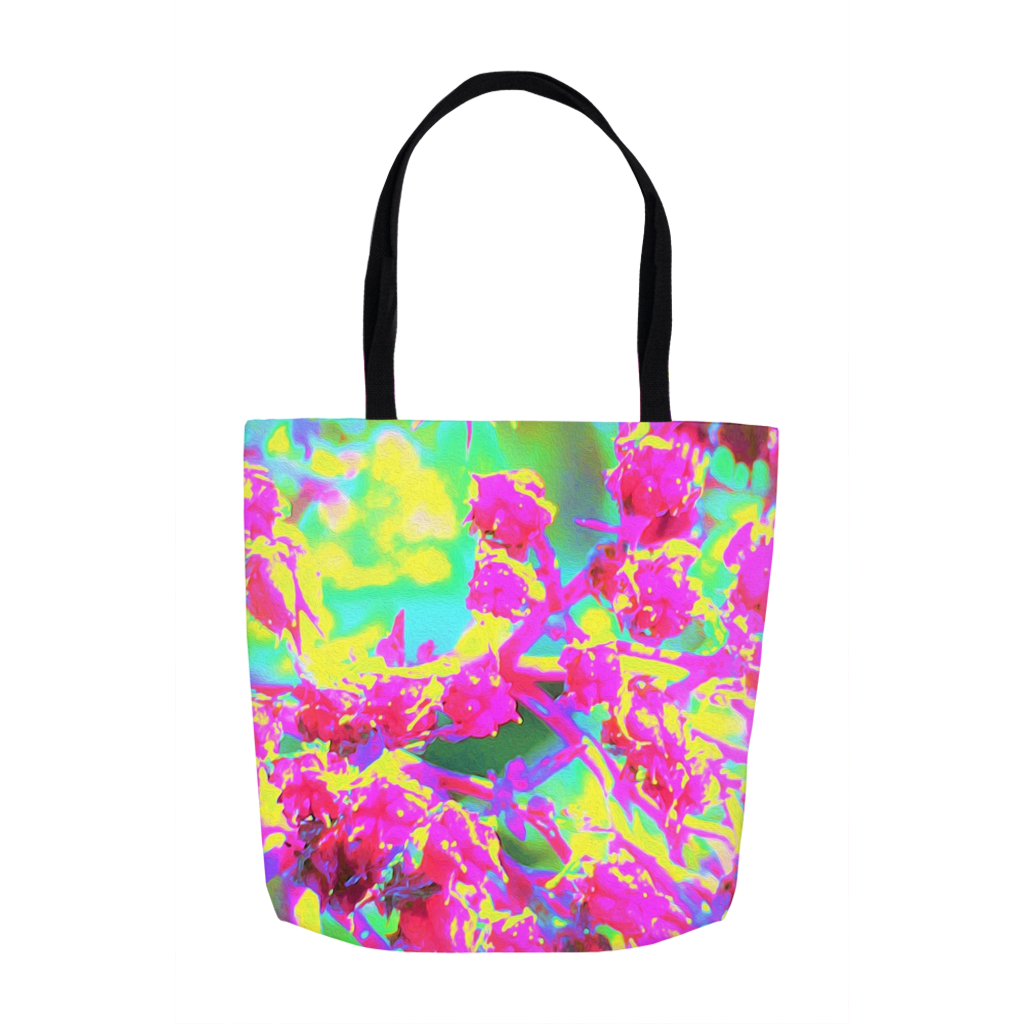 Tote Bags, Psychedelic Succulent Turquoise and Yellow Sedum