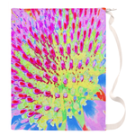 Large Laundry Bag, Multicolored Rainbow Abstract Cone Flower