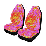 Car Seat Covers - Hot Pink, Red and Yellow Succulent Sedum Rosette