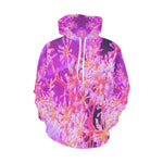 Hoodies for Women, Cool Abstract Retro Nature in Purple and Coral