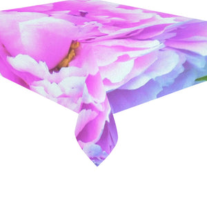 Floral Tablecloths for Rectangular Tables, Stunning Double Pink Peony Flower Detail