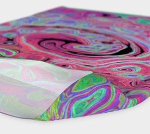 Headband - Pink and Lime Green Groovy Abstract Retro Swirl