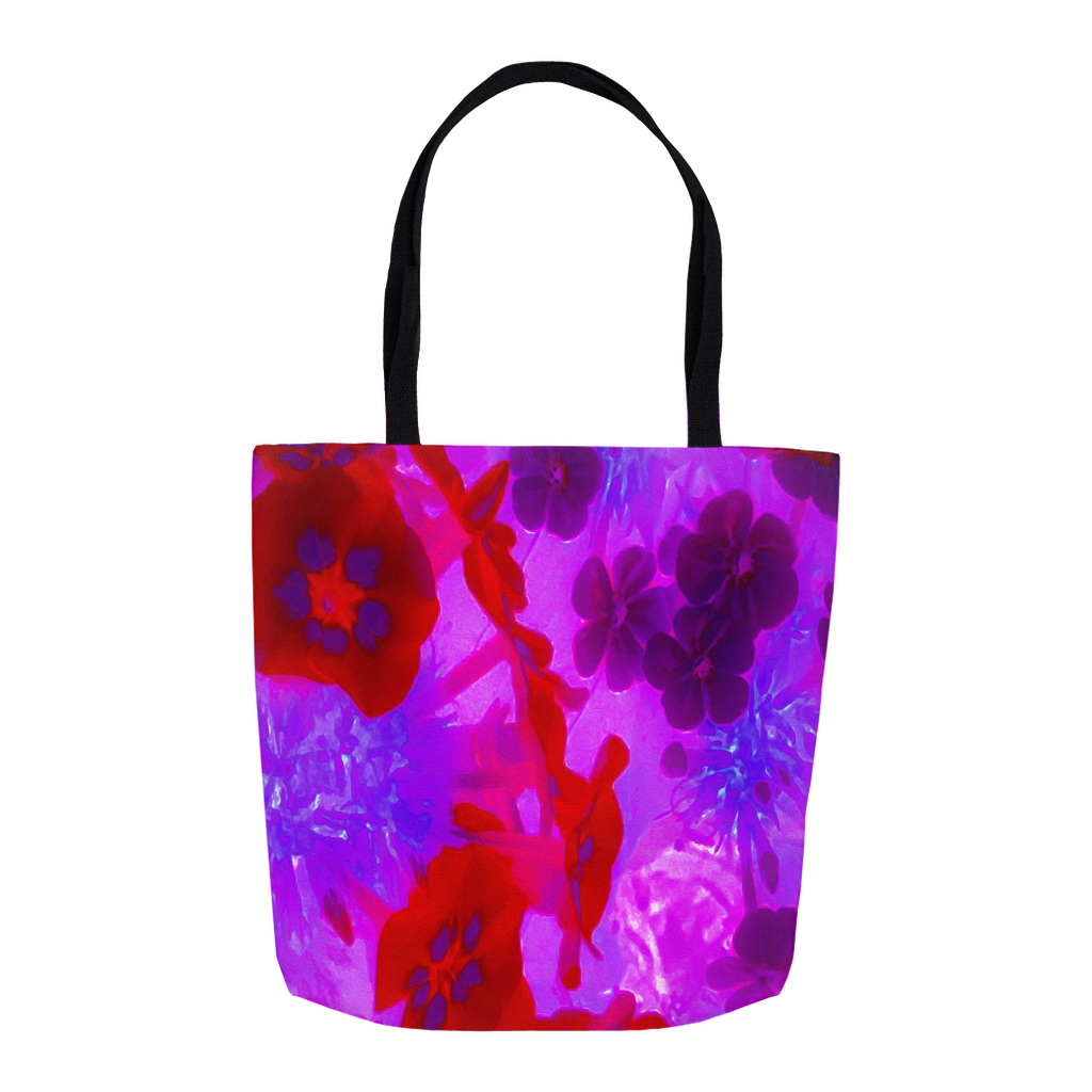 Tote Bags, Pretty Purple and Red Garden Phlox Flowers