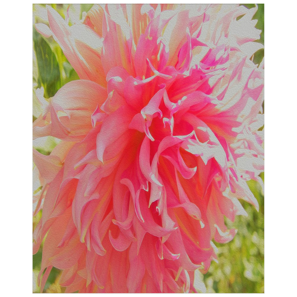 Posters for Room Aesthetic, Elegant Coral and Pink Decorative Dahlia