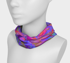 Wide Fabric Headband, Elegant Psychedelic Decorative Dahlia Flower, Face Covering