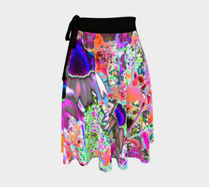 Wrap Skirts, Psychedelic Hot Pink and Lime Green Garden Flowers