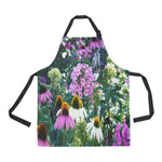 Apron with Pockets, Pink Garden Phlox Landscape with Cone Flowers