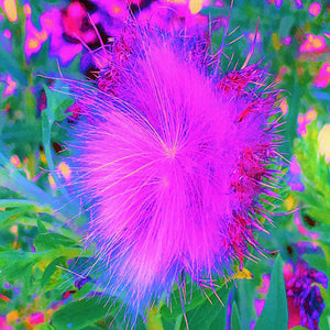 Capri Yoga Leggings, Psychedelic Nature Ultra-Violet Purple Milkweed