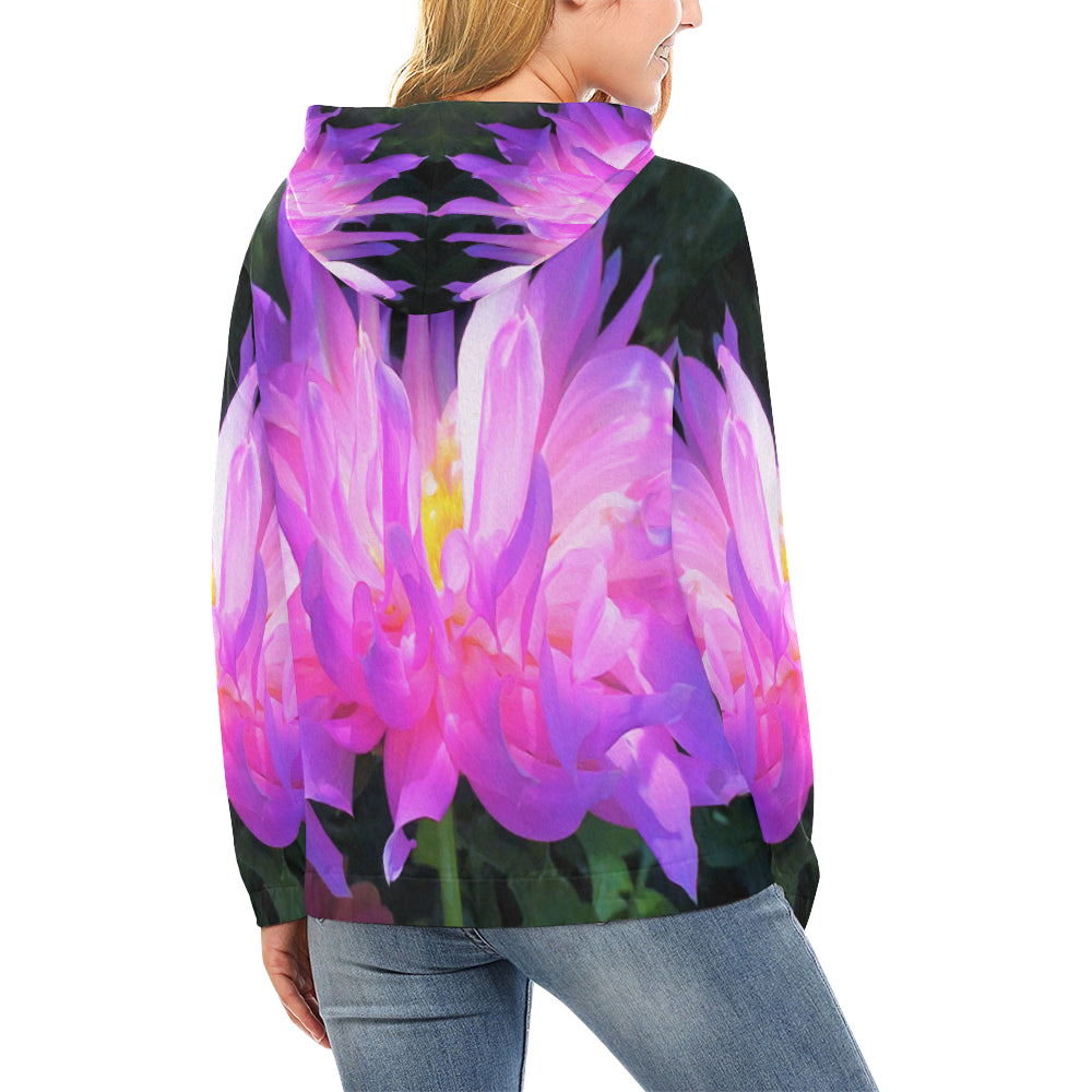 Hoodies for Women, Stunning Pink and Purple Cactus Dahlia