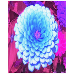 Floral Posters, Pretty Blue Zinnia in the Purple Summer Garden - Vertical