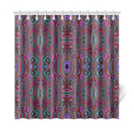 Shower Curtains, Trippy Seafoam Green and Magenta Abstract Pattern - 72 x 72