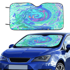 Groovy Aquamarine Blue Auto Sun Shade