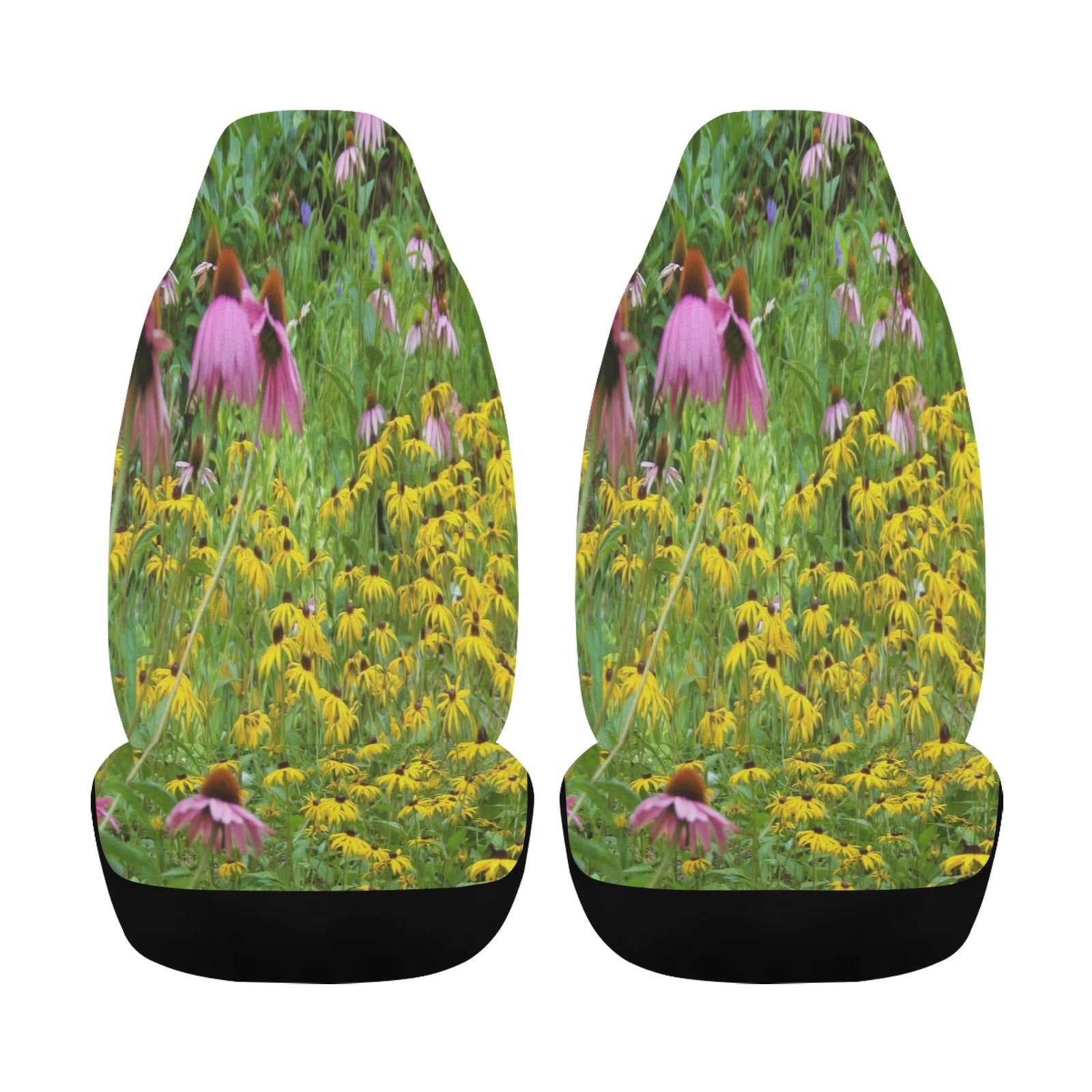 Car Seat Covers, Yellow and Purple Flowers in the Garden