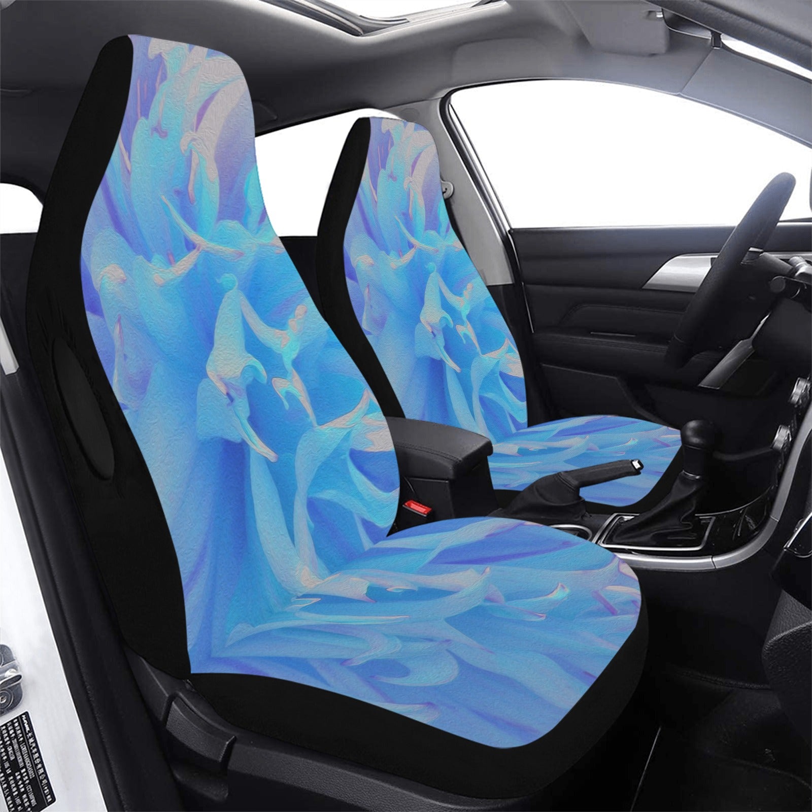 Car Seat Covers - Elegant Blue Decorative Dahlia Flower