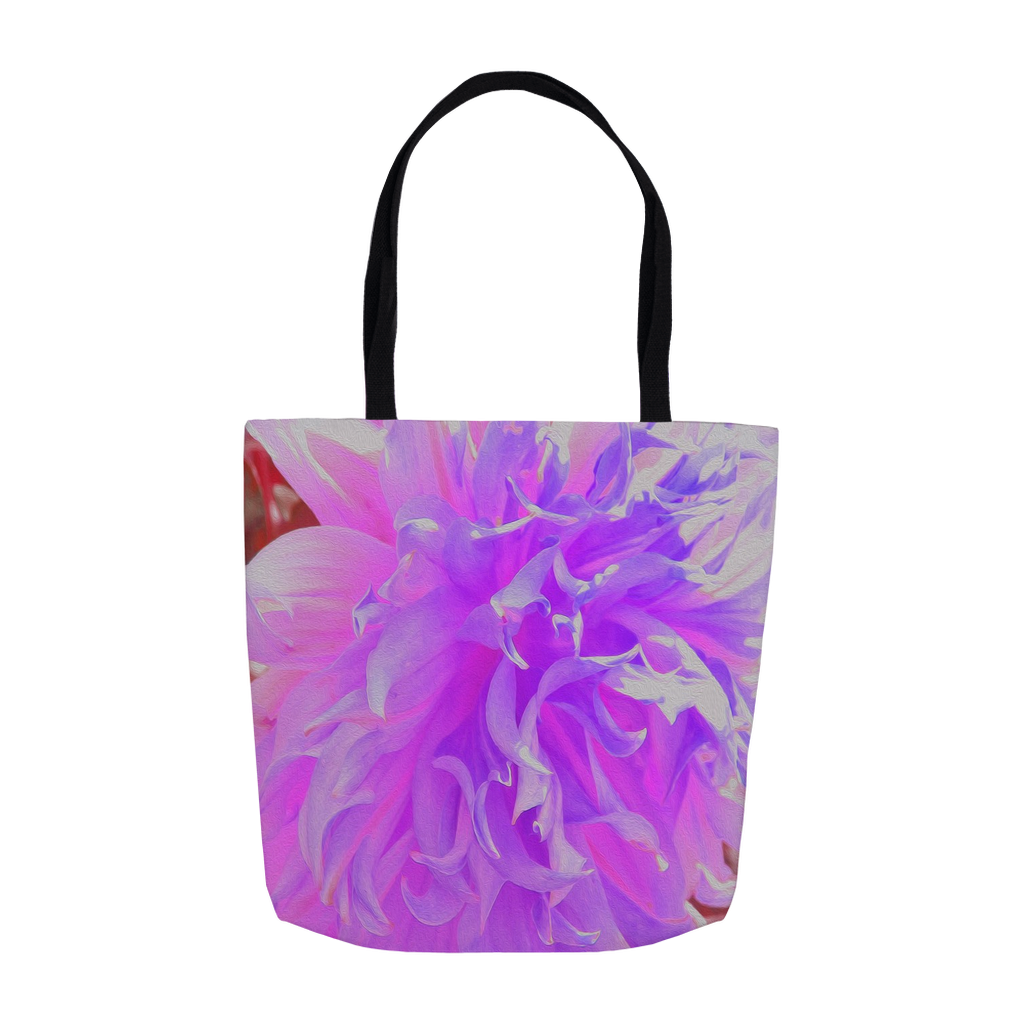Tote Bags, Elegant Ultra-Violet Decorative Dahlia Flower