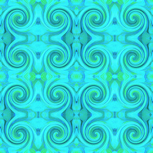 Beanie Hats, Groovy Cool Abstract Aqua Liquid Art Swirl Pattern