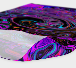 Wide Fabric Headbands, Trippy Black and Magenta Retro Liquid Swirl