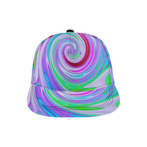 Snapback Hats, Groovy Abstract Red Swirl on Purple and Pink