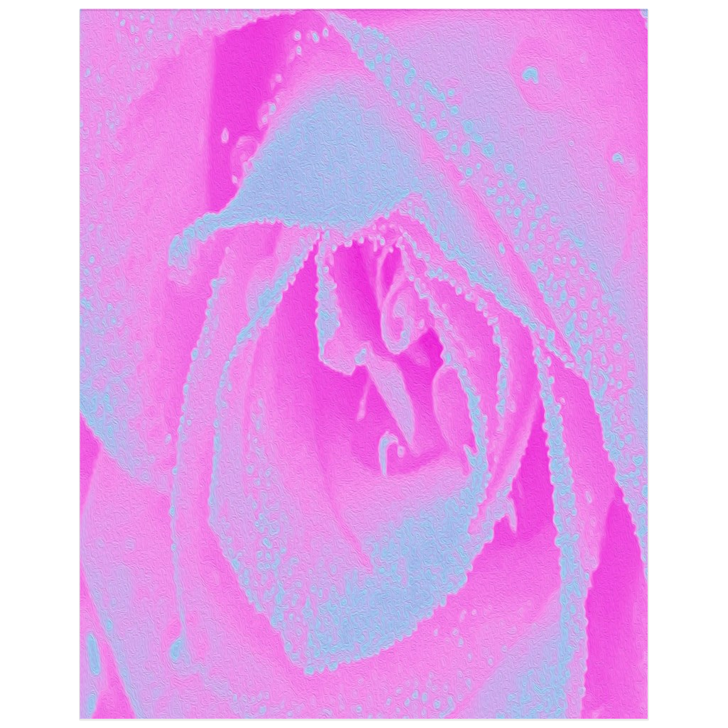 Posters, Perfect Hot Pink and Light Blue Rose Detail - Vertical