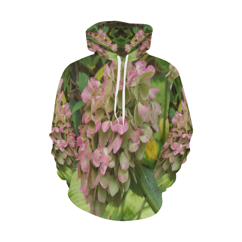 Hoodies for Women, Autumn Hydrangea Bloom with Golden Hosta Leaves