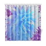Shower Curtains, Elegant Blue Decorative Dahlia Flower