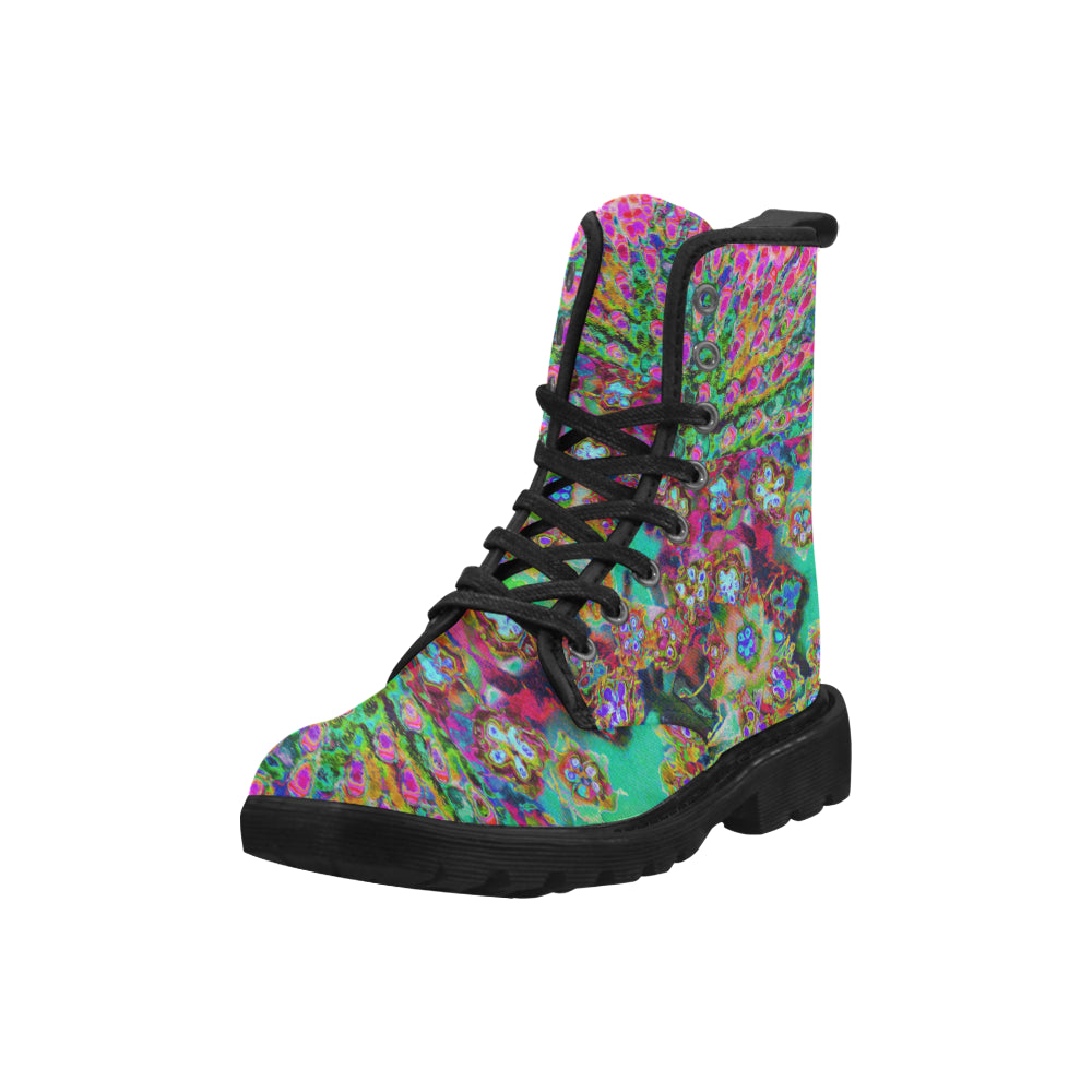 Boots for Women, Psychedelic Abstract Groovy Purple Sedum