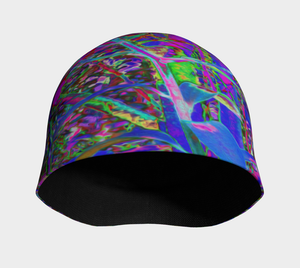 Beanie Hats, Psychedelic Abstract Rainbow Colors Lily Garden
