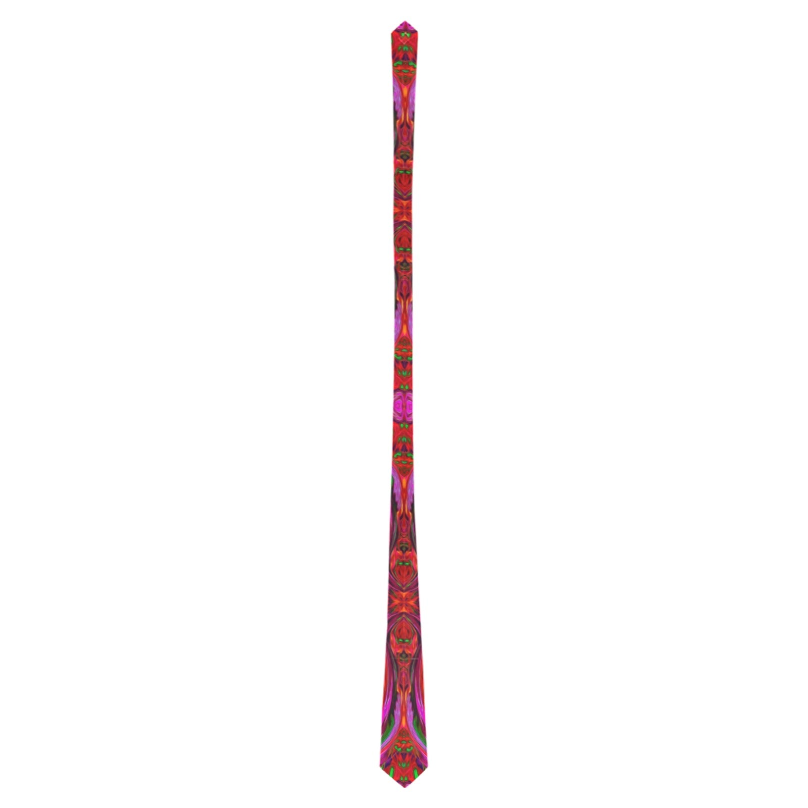 Neck Ties, Cool Trippy Magenta, Red and Green Wavy Pattern
