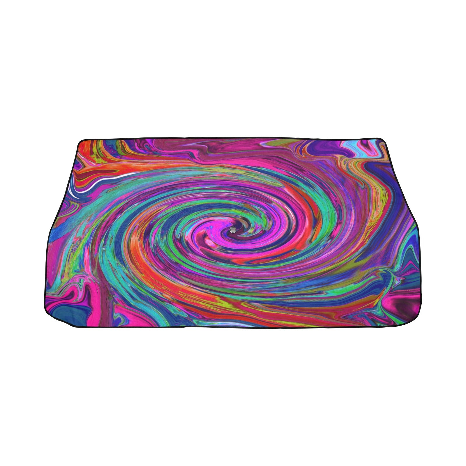 Car Umbrella Sunshades, Groovy Abstract Retro Magenta Dark Rainbow Swirl