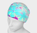 Wide Fabric Headband, Robin's Egg Blue Peppermint Twist Phlox Flowers, Face Covering