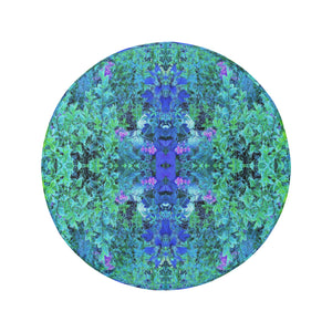 Spare Tire Covers - Large, Abstract Chartreuse and Blue Garden Foliage Pattern