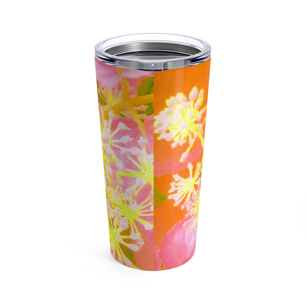 Tumbler 20oz, Cool Abstract Retro Nature in Orange and Yellow