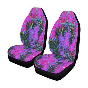 Car Seat Covers, Pretty Hot Pink, Magenta and Aqua Blue Flowers