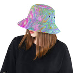 Bucket Hats, Psychedelic Hot Pink and Ultra-Violet Hibiscus