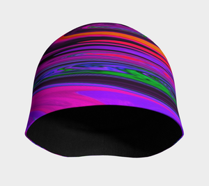 Beanie Hats, Groovy Abstract Retro Purple and Orange Swirl