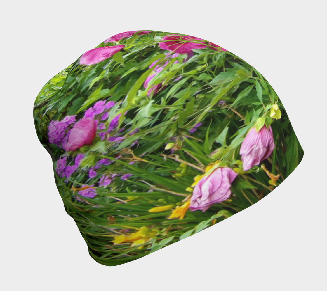 Beanie Hat, Beautiful Deep Pink Hibiscus in the Garden Beanies for Women