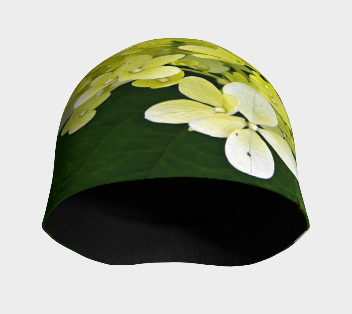 Beanie Hat, Elegant Chartreuse Green Limelight Hydrangea
